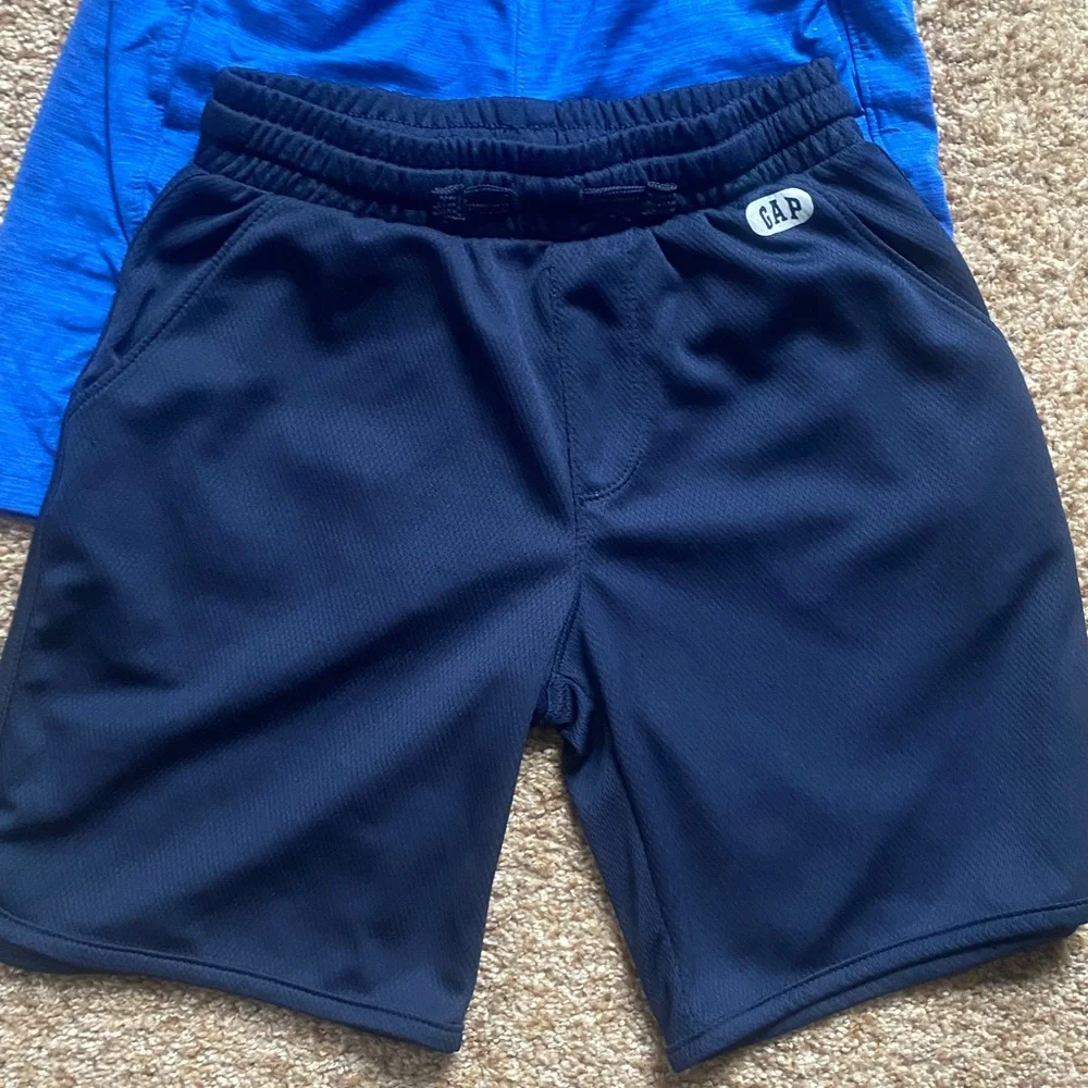 Gap Gapfit shorts, S/6-7. Gray mesh, navy mesh, royal blue